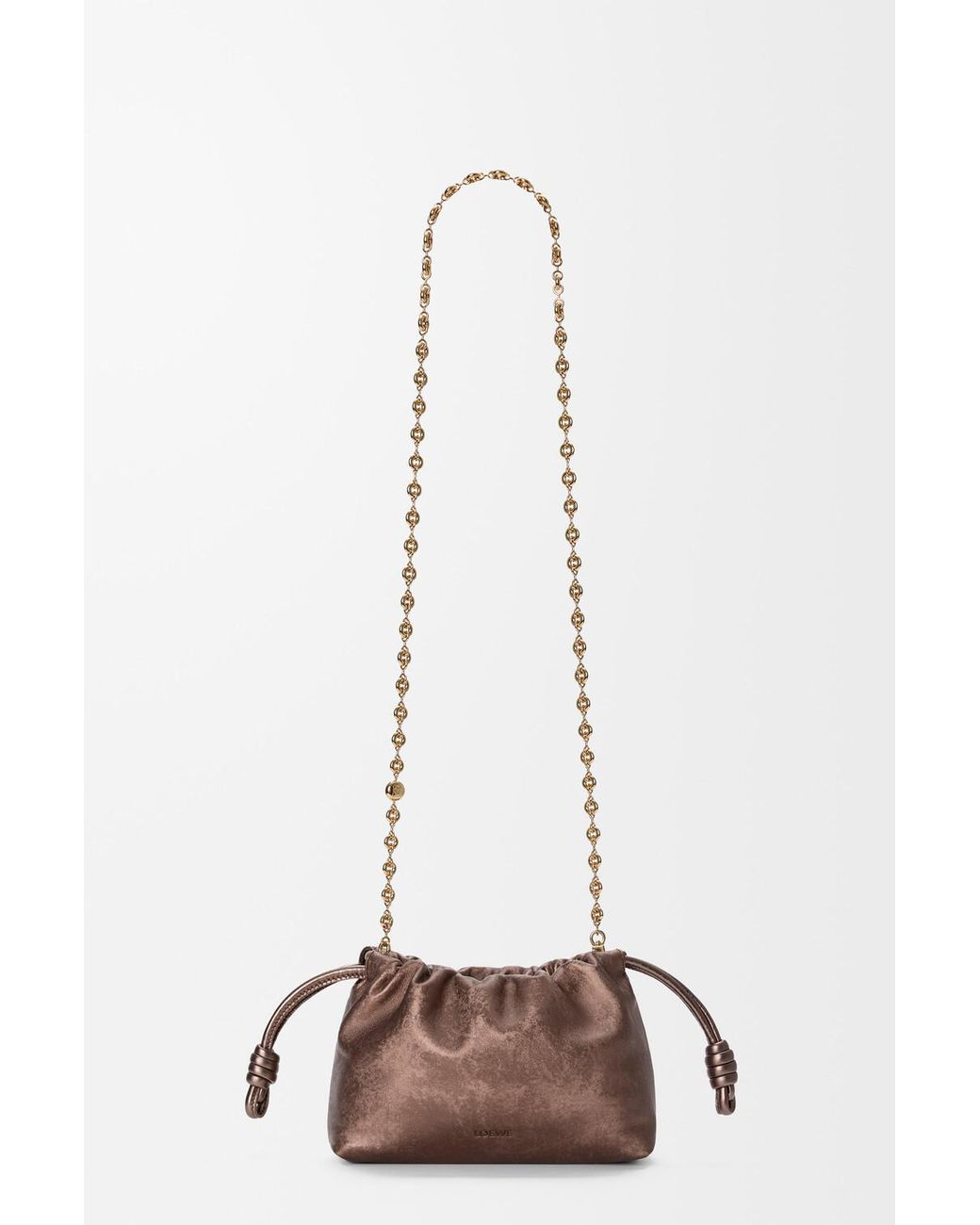 Loewe Brown Mini Flamenco Clutch Bag