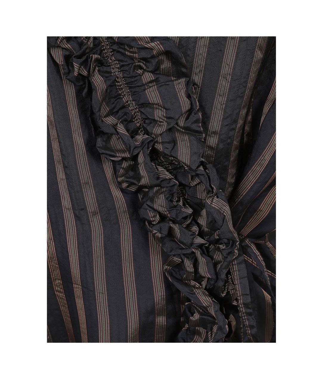 Dries Van Noten Black Striped Ruffled Top
