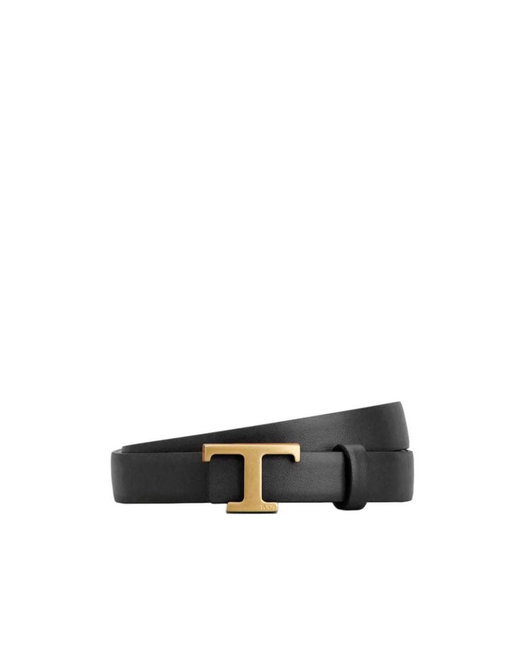 Tod's White T-Buckle Leather Belt