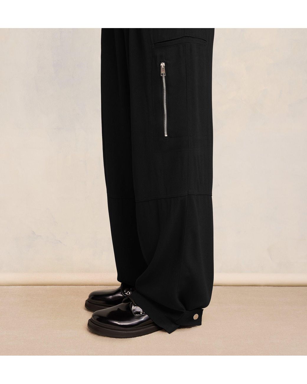 AMI Black Ami Wide-Leg Pants for men