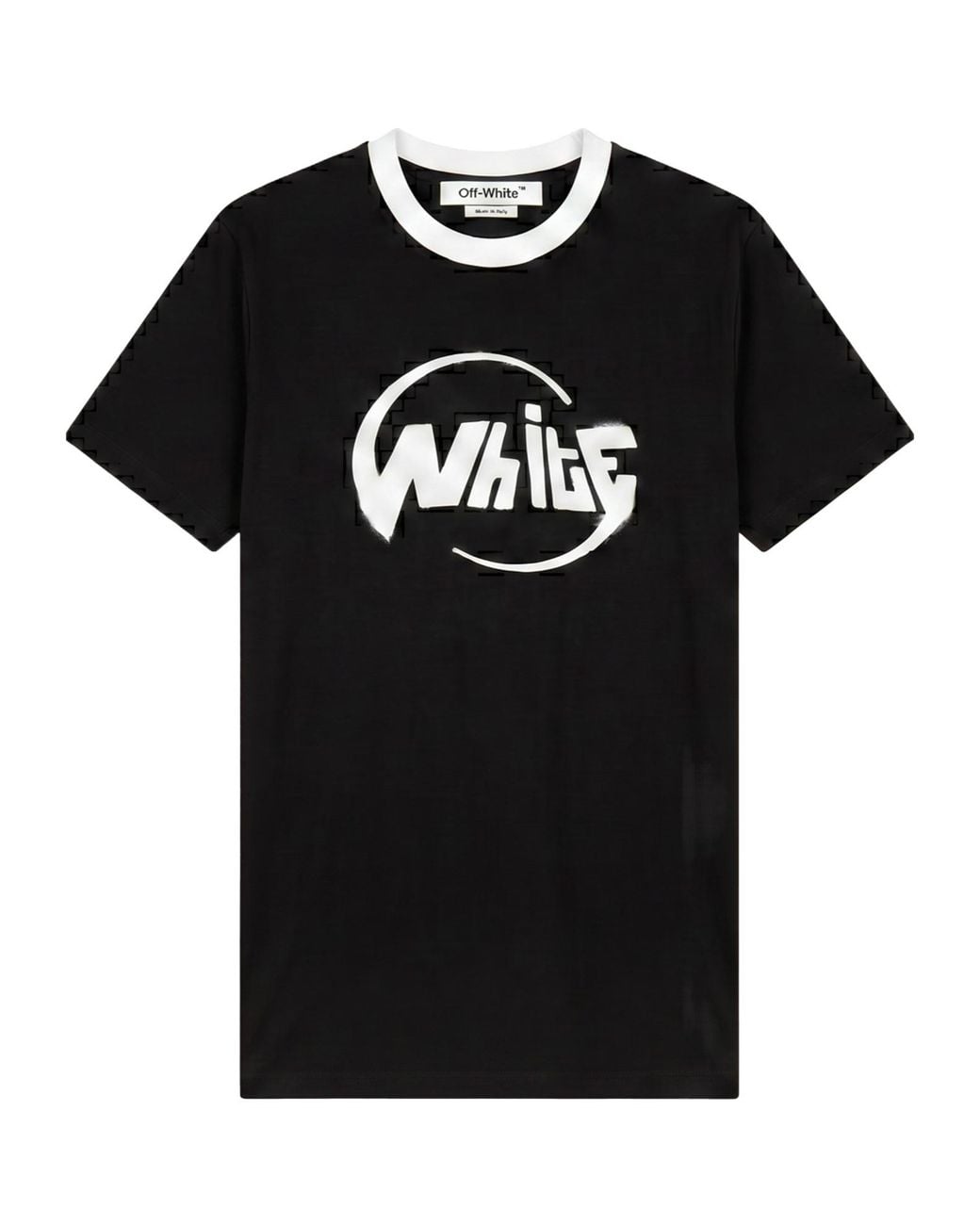 Off-White c/o Virgil Abloh Black Logo Printed Crewneck T-Shirt for men