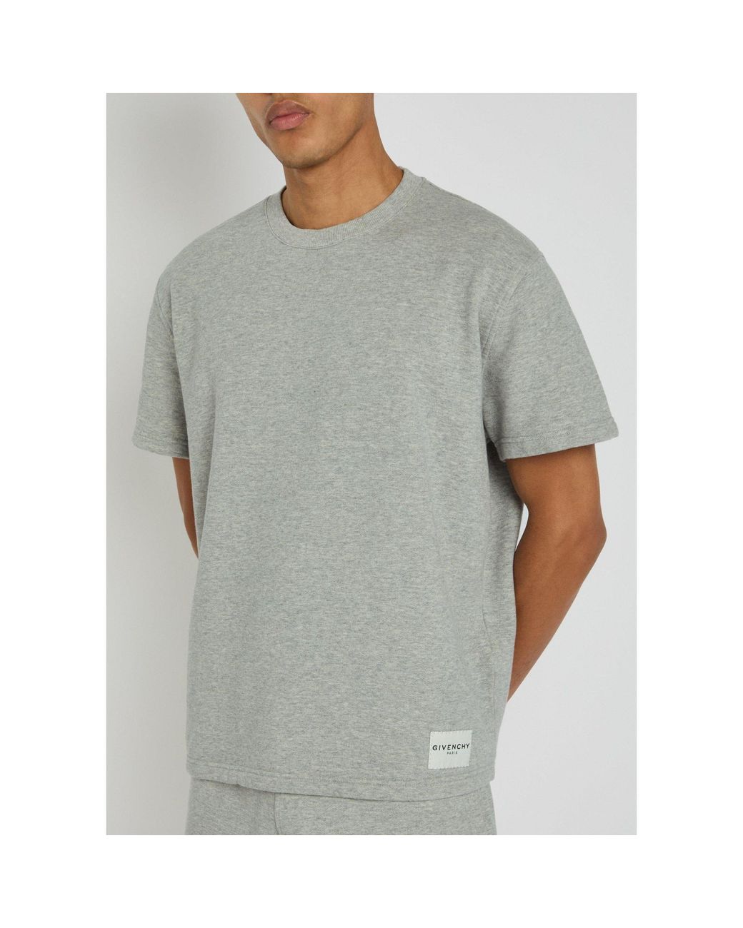 Givenchy Gray Crew-Neck Cotton T-Shirt for men