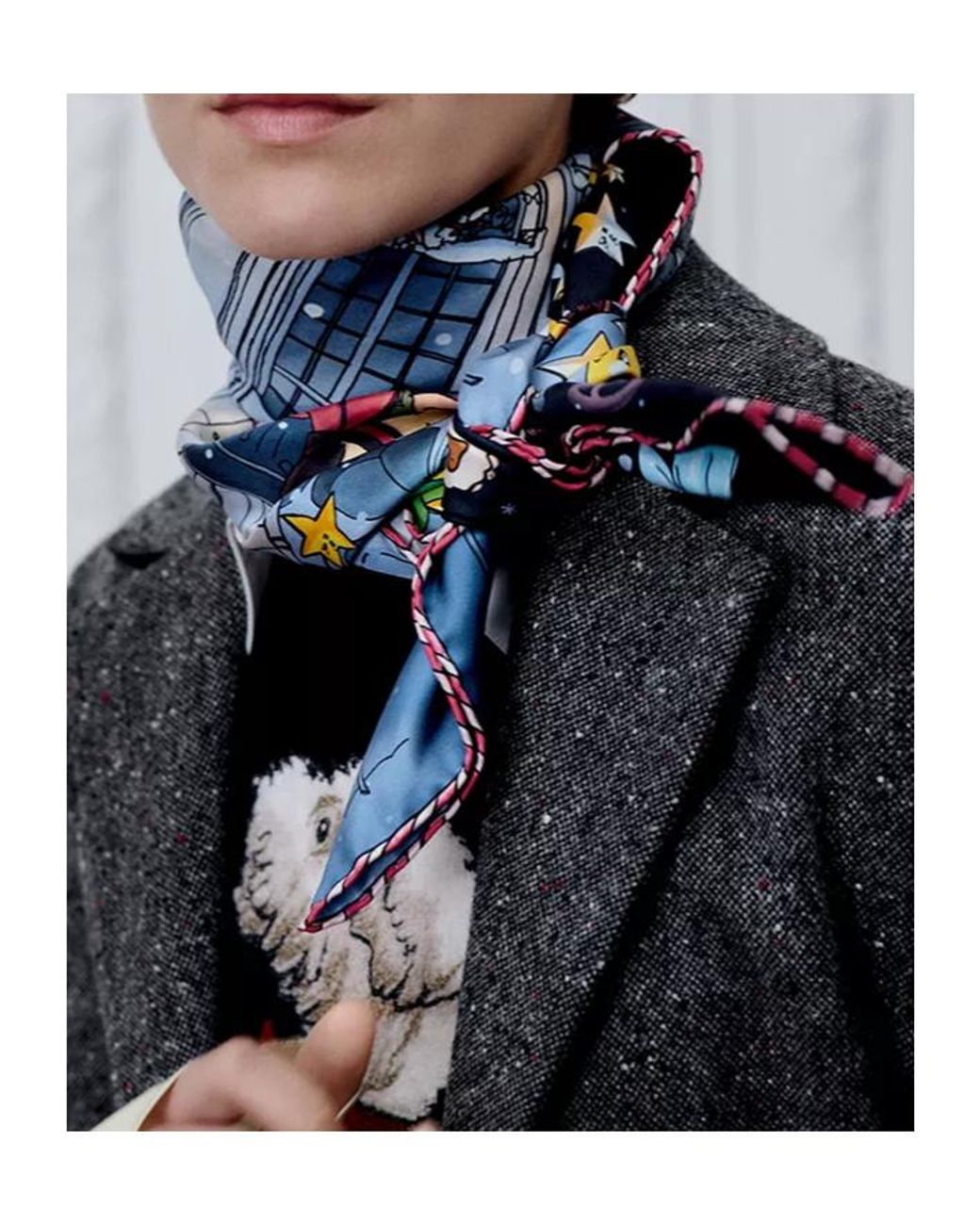 Dior Blue Noël À Montaigne 90 Square Scarf