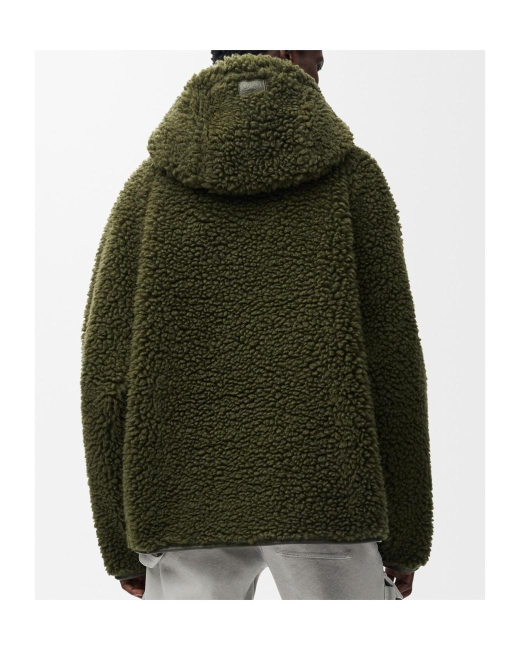 Loewe Green Fleece-Texture Hooded Jacket for men