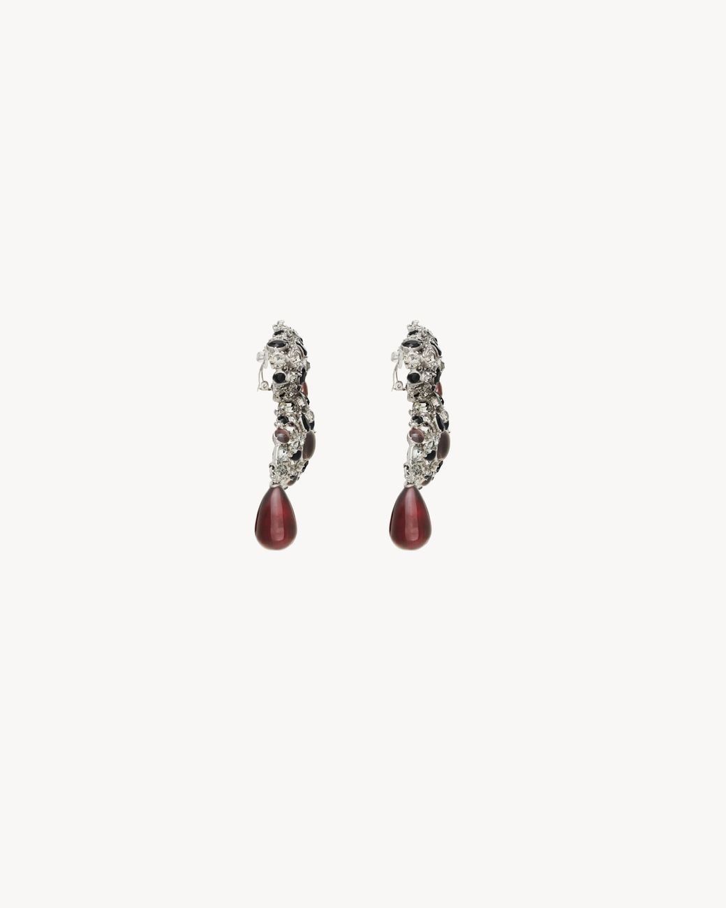 Saint Laurent White Dove Earrings