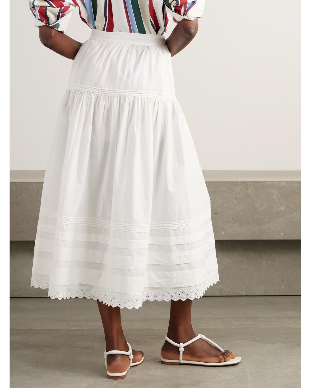 Doen White Vintage-Style Cotton Dress