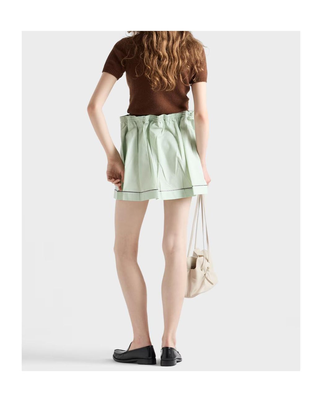Prada Green Cotton Miniskirt