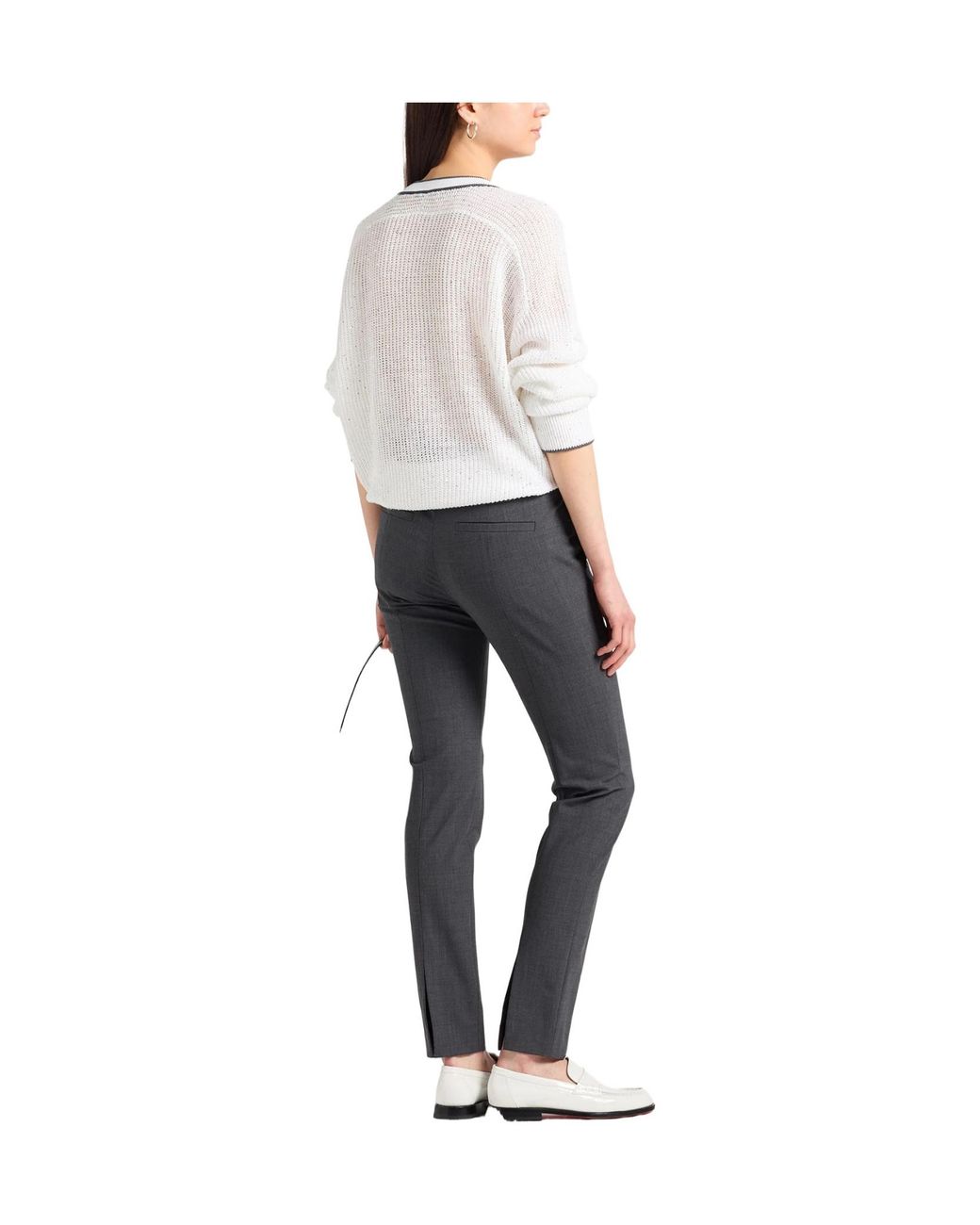 Brunello Cucinelli Gray Fitted Tailored Trousers
