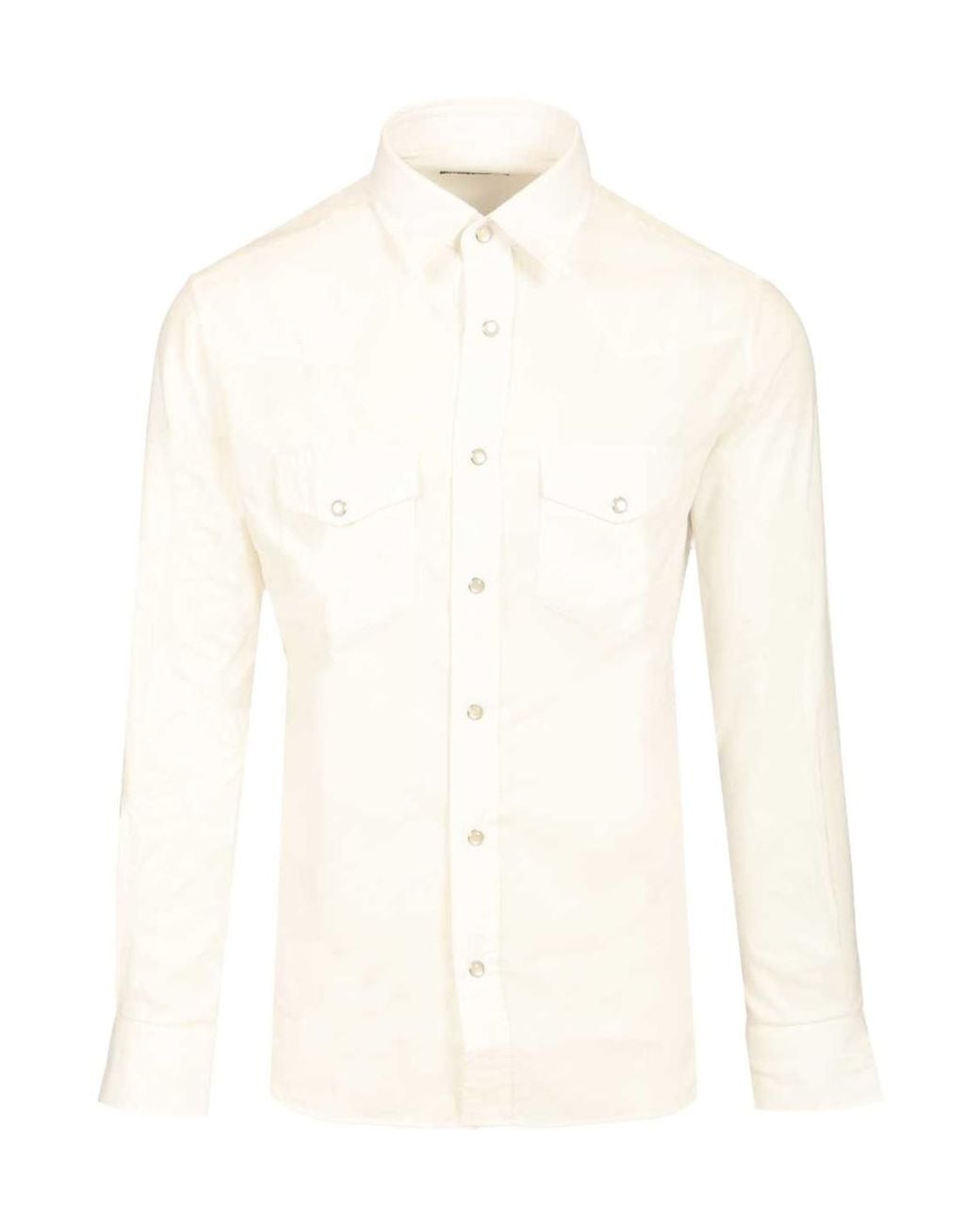 Tom Ford White Light Western Twill Slim Fit Buttoned Shirt for men