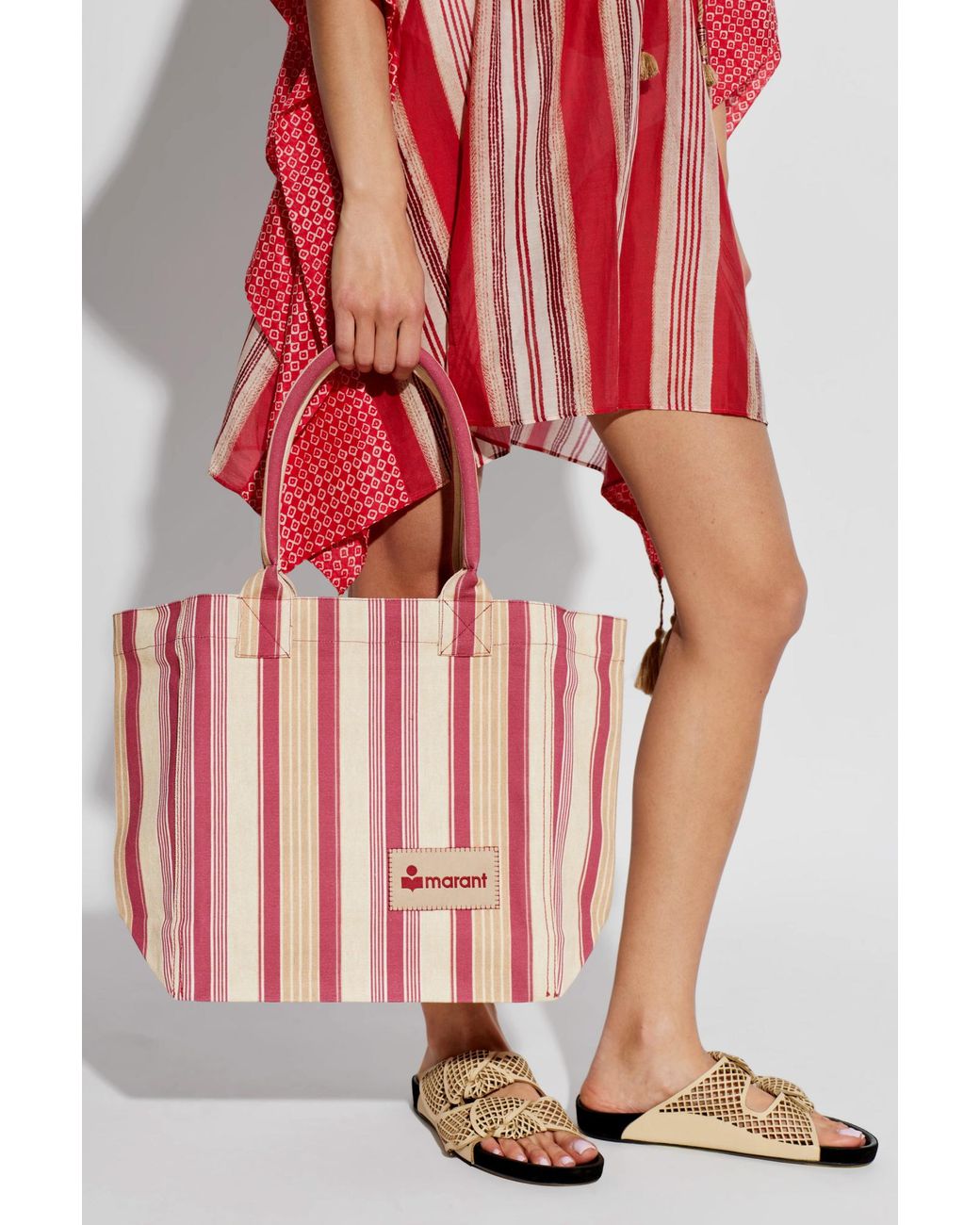 Isabel Marant Pink Striped Handbag