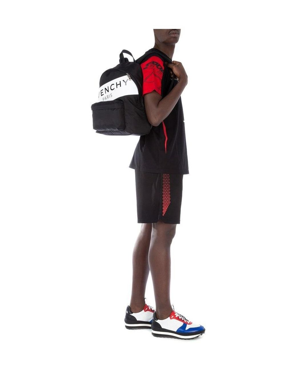 Givenchy Black Logo Stripe Backpack for men