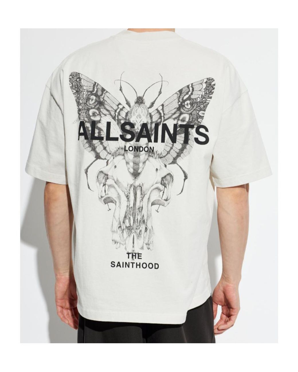 AllSaints White Hallis Graphic T-Shirt for men