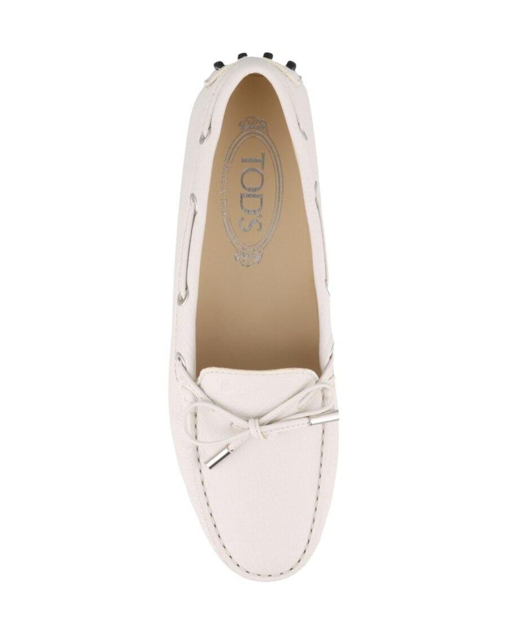 Tod's White Gommino Slip-On Loafers