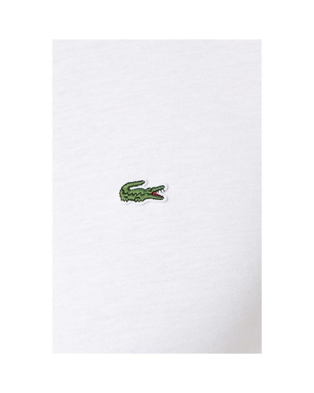 Lacoste White Logo Crew Neck T-Shirt for men