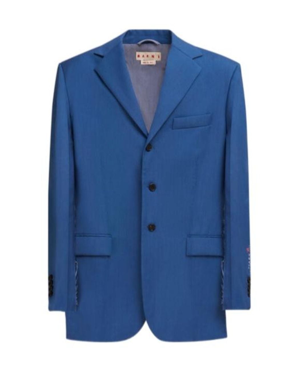 Marni Blue Wool-Mohair Blazer With Mending for men