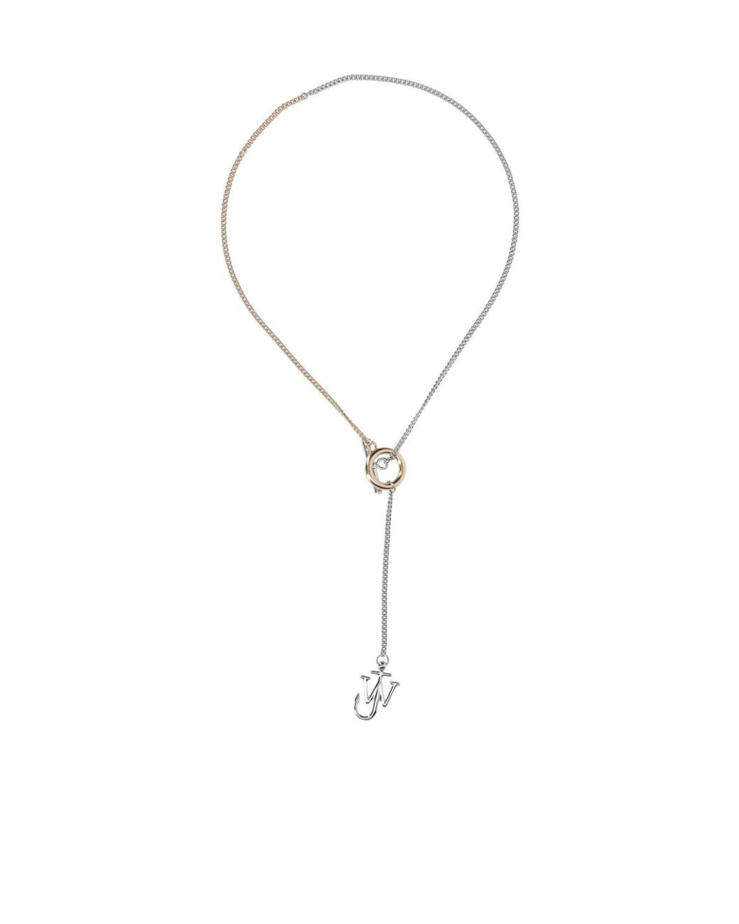 J.W. Anderson White Jw Anderson Anchor Pendant Chain Necklace