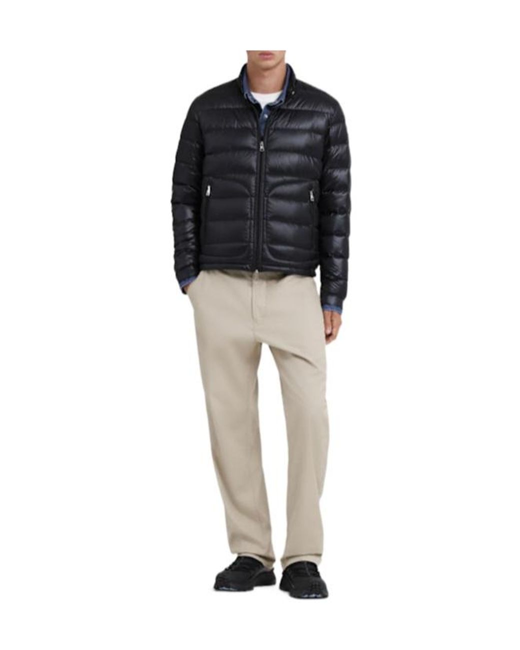 Moncler Black Acorus Lightweight Nylon Down Jacket for men