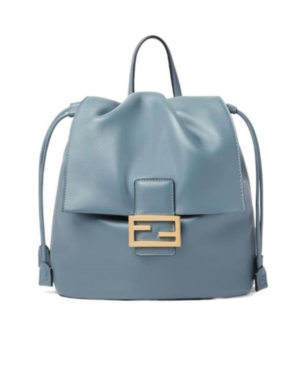 Fendi Blue Ff Clasp Drawstring Backpack
