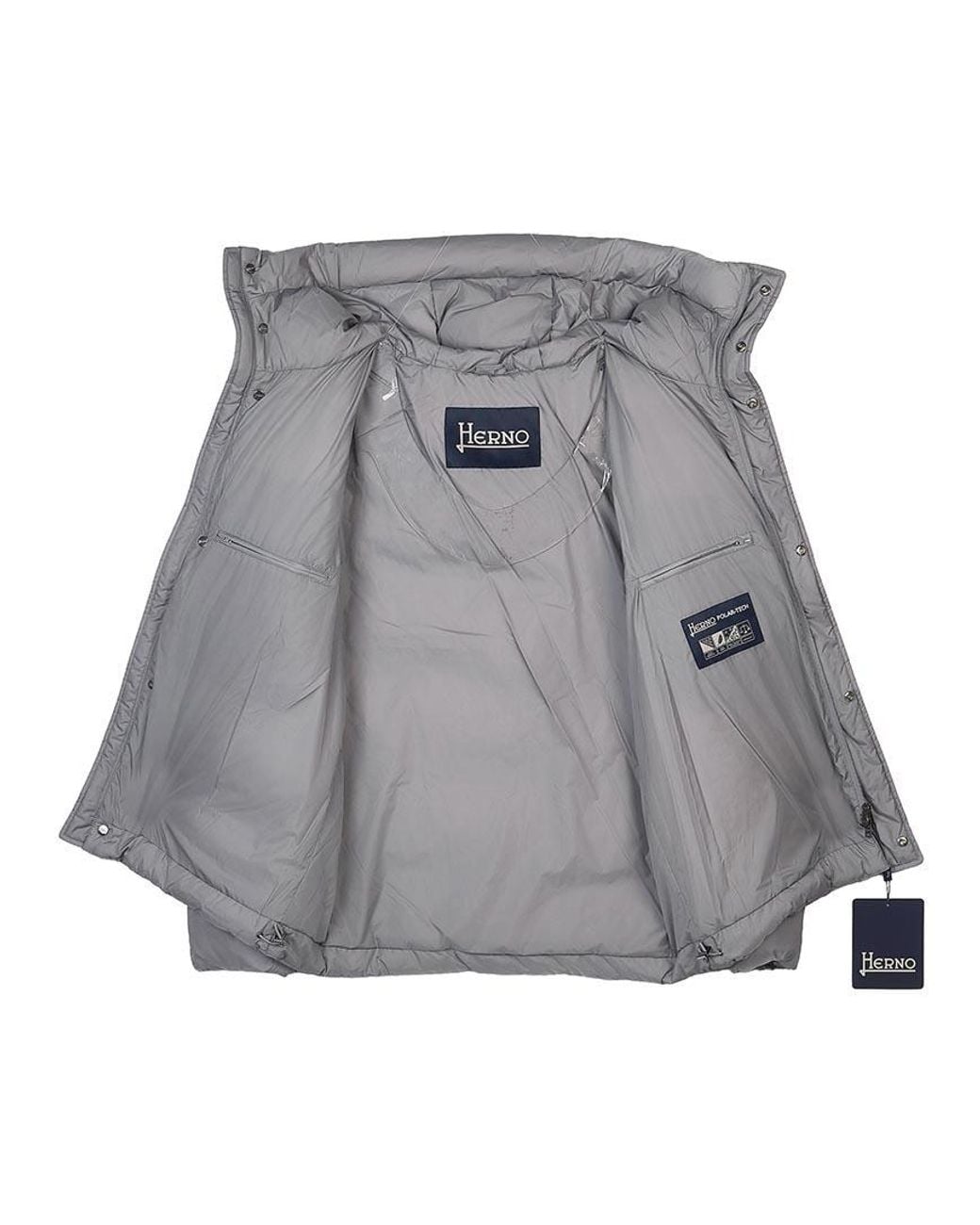 Herno Gray Long-Sleeved Down Jacket for men