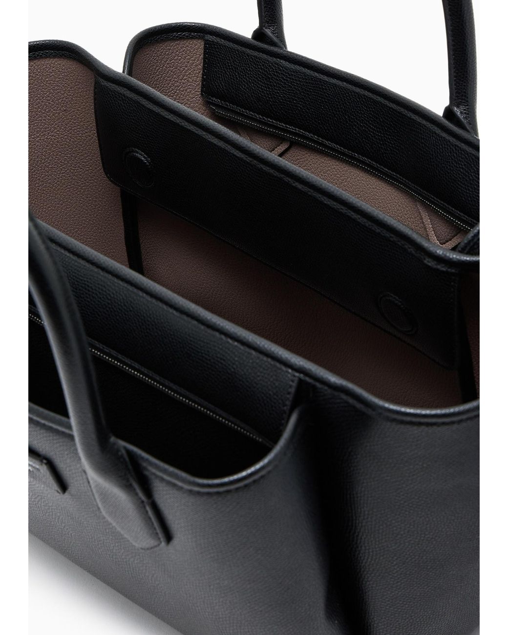 Emporio Armani Black Logo Patch Tote Bag