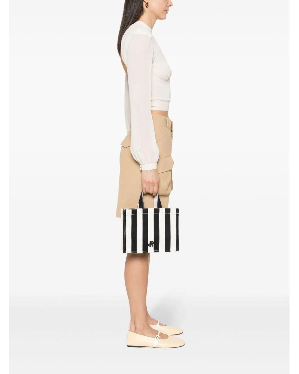 Patou Black Striped Everyday Tote Bag