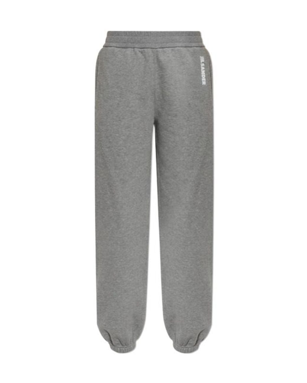 Jil Sander Gray Logo Waistband Joggers