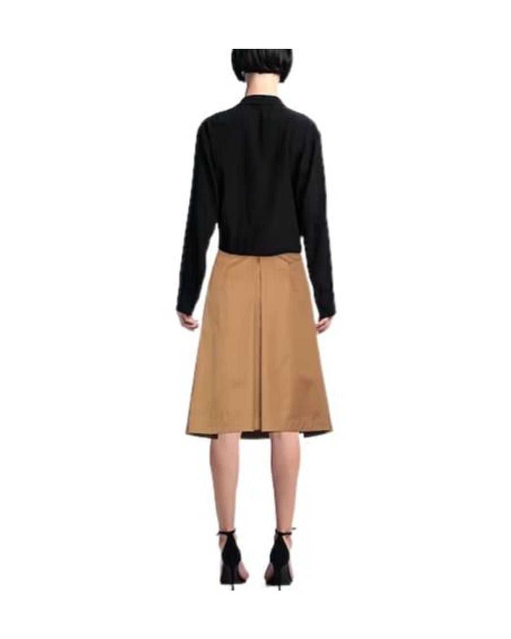 Burberry Natural Solid Color Umbrella Skirt