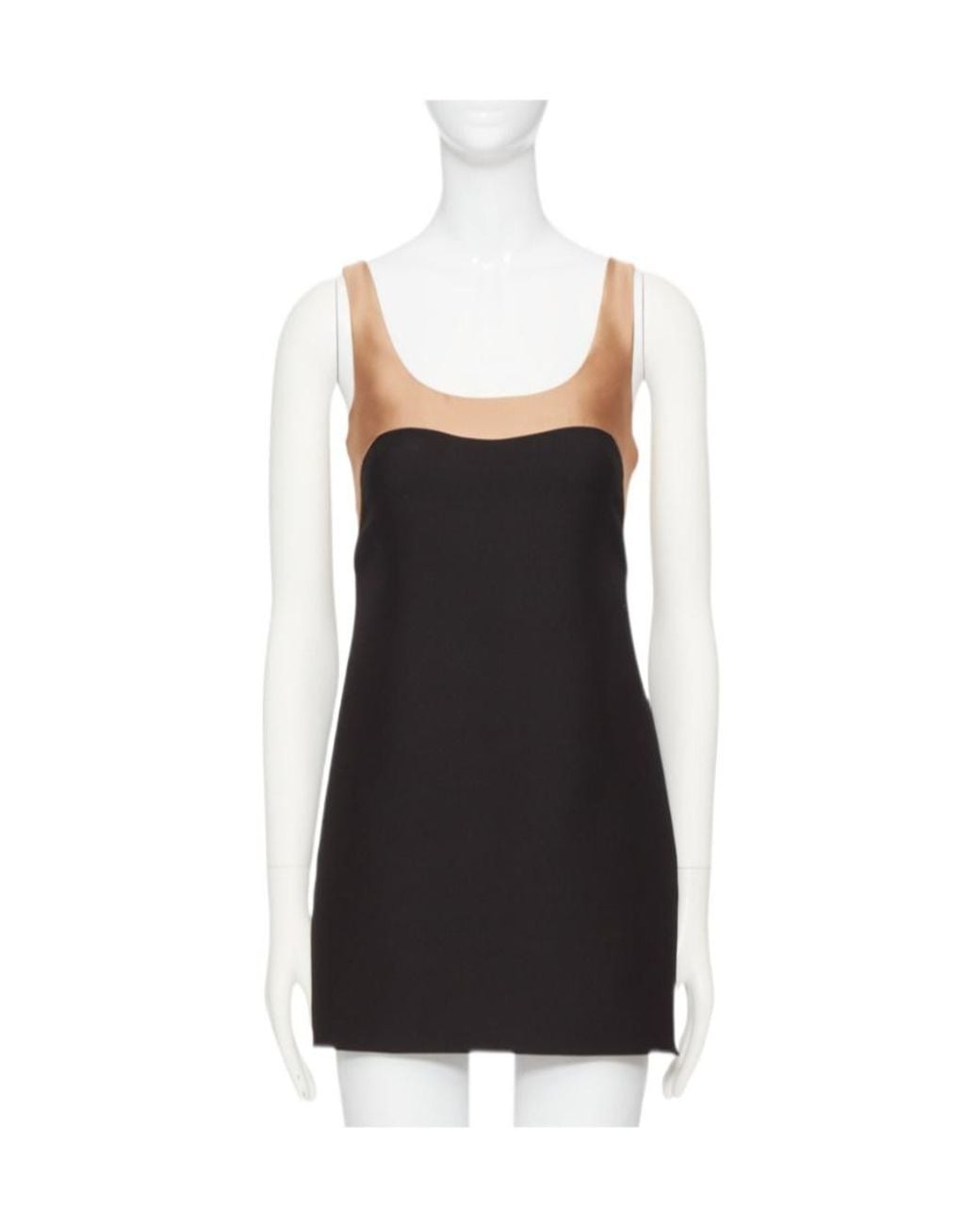 Valentino Black Color-Block Sleeveless Mini Dress