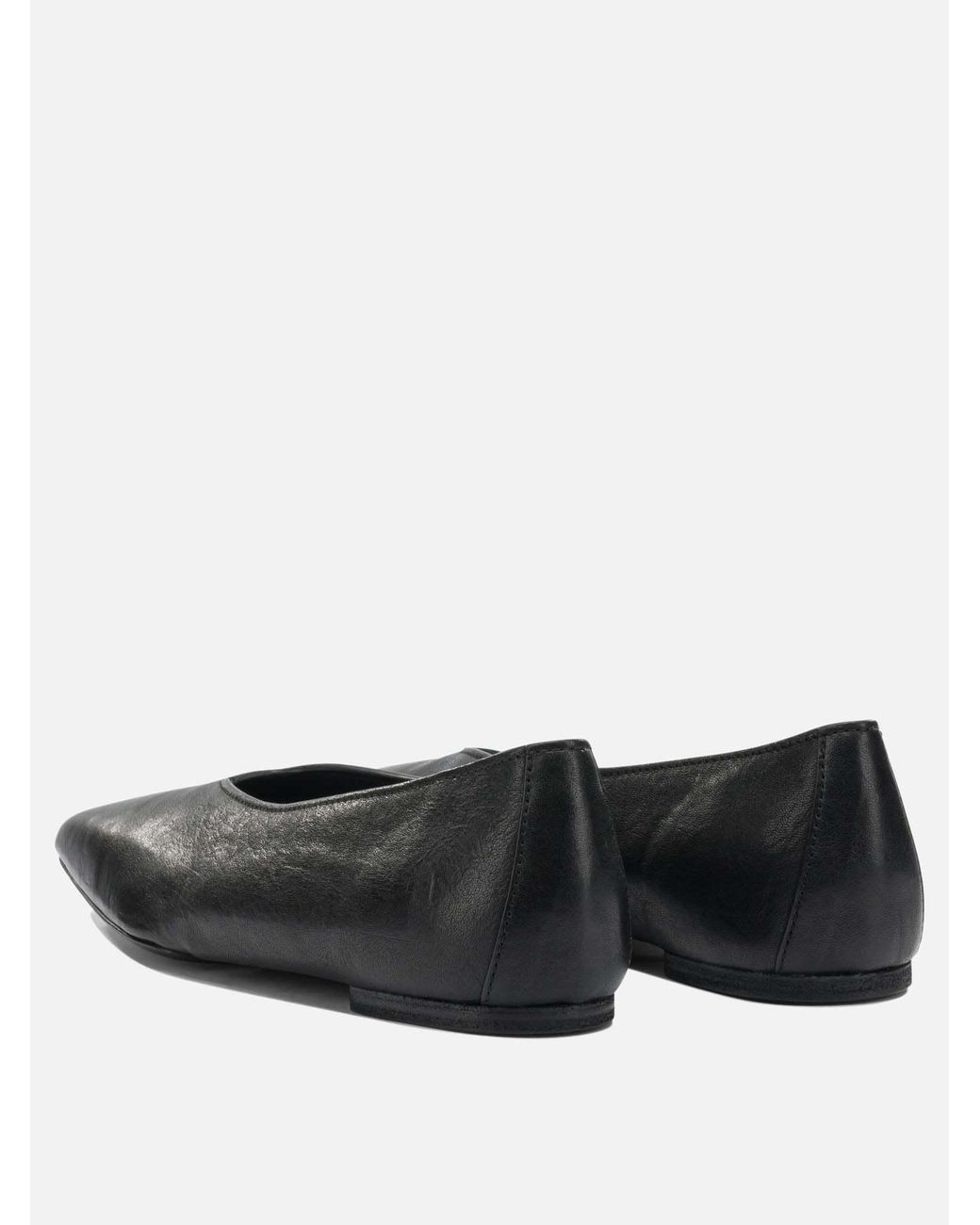 Rick Owens Black Leather Ballet Flats