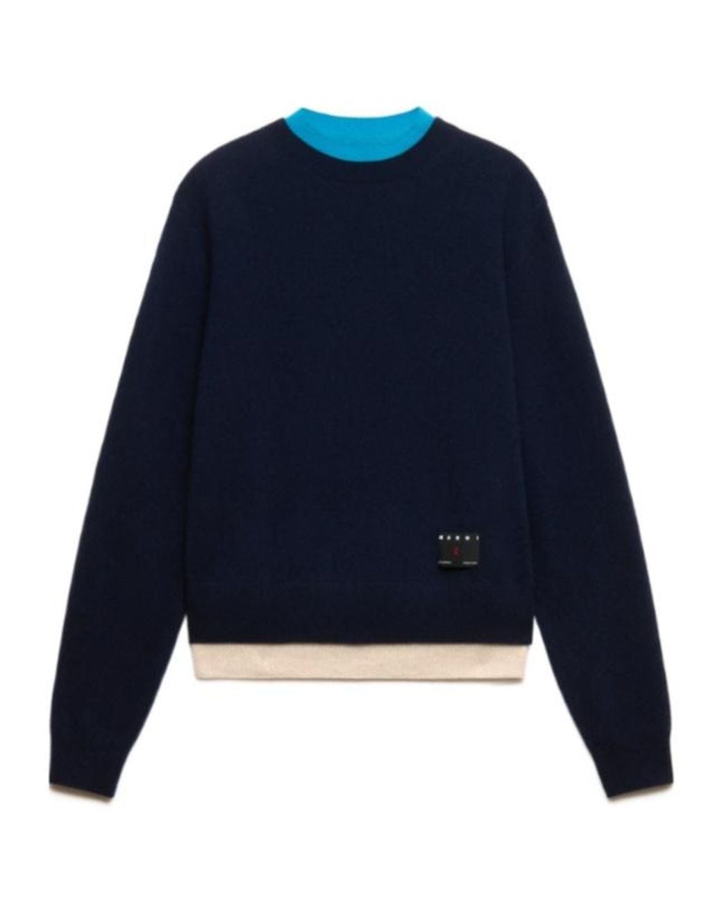 Marni Blue Layered Effect Jumper for men