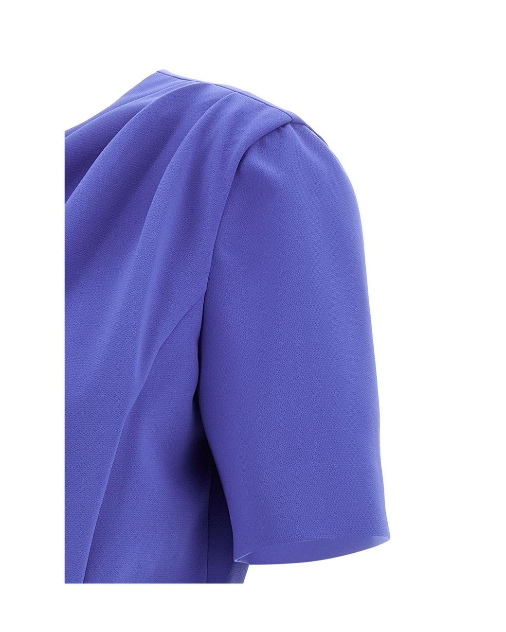 Carolina Herrera Blue Draped Belted Midi Dress