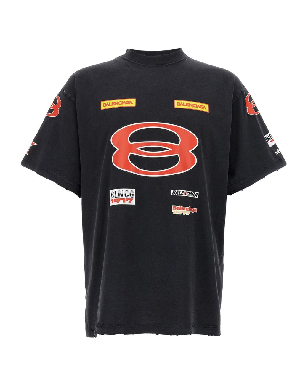 【BALENCIAGA】ブラックSponsor Logos Tシャツ オーバーサイズ Balenciaga Sponsor Logos Oversize T-Shirt in Black for Men