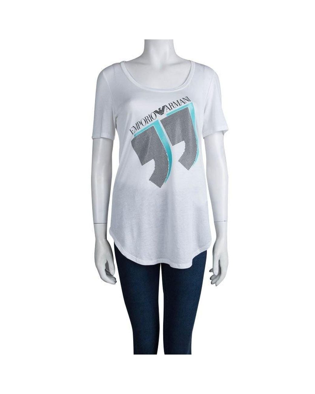 Emporio Armani Blue Logo-Detail T-Shirt