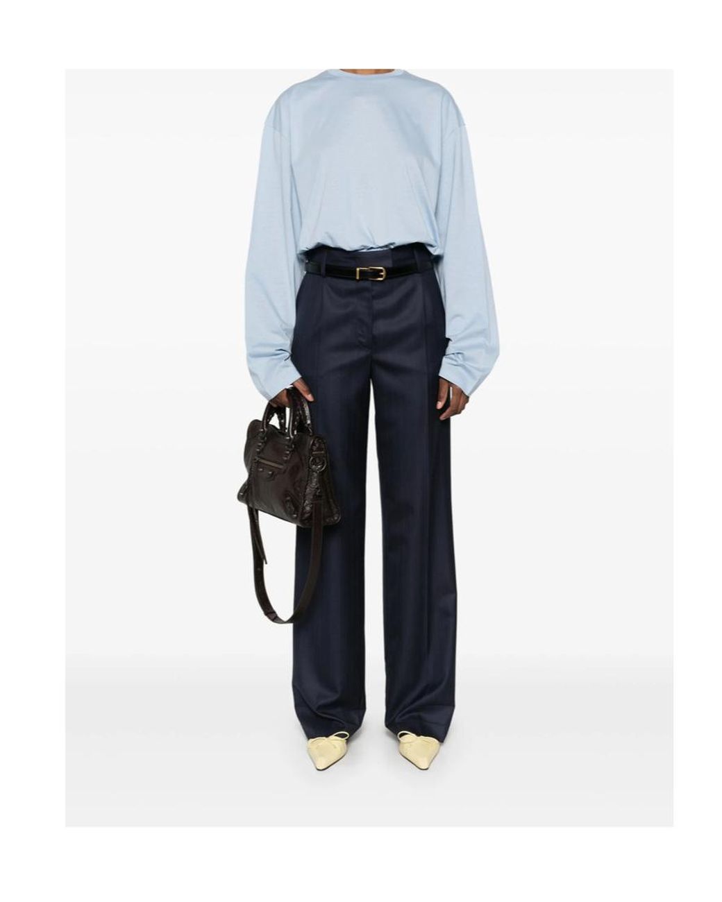 Prada Blue Drawstring-Hem T-Shirt