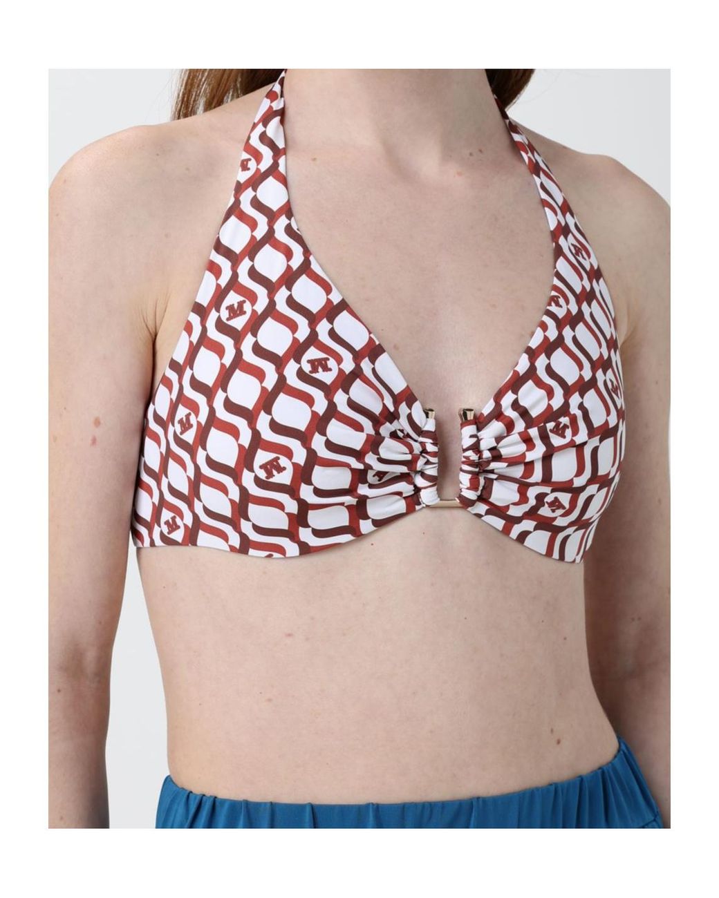 Max Mara Red Printed Bikini Swimsuit