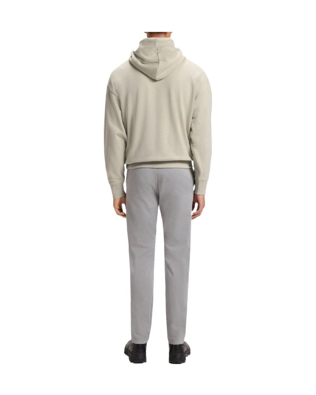 Boss White Wesmallhood Contrast Logo Hoodie for men