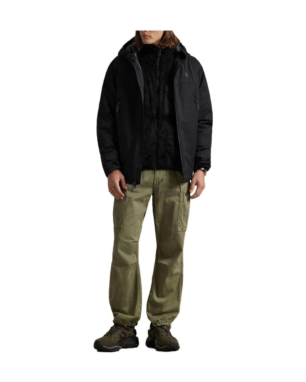Polo Ralph Lauren Black Solid Color Casual Jacket for men