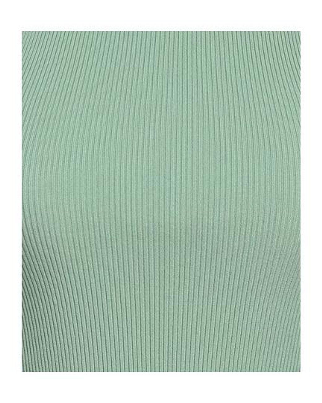 Max Mara Green Solid Sleeveless Cropped Top