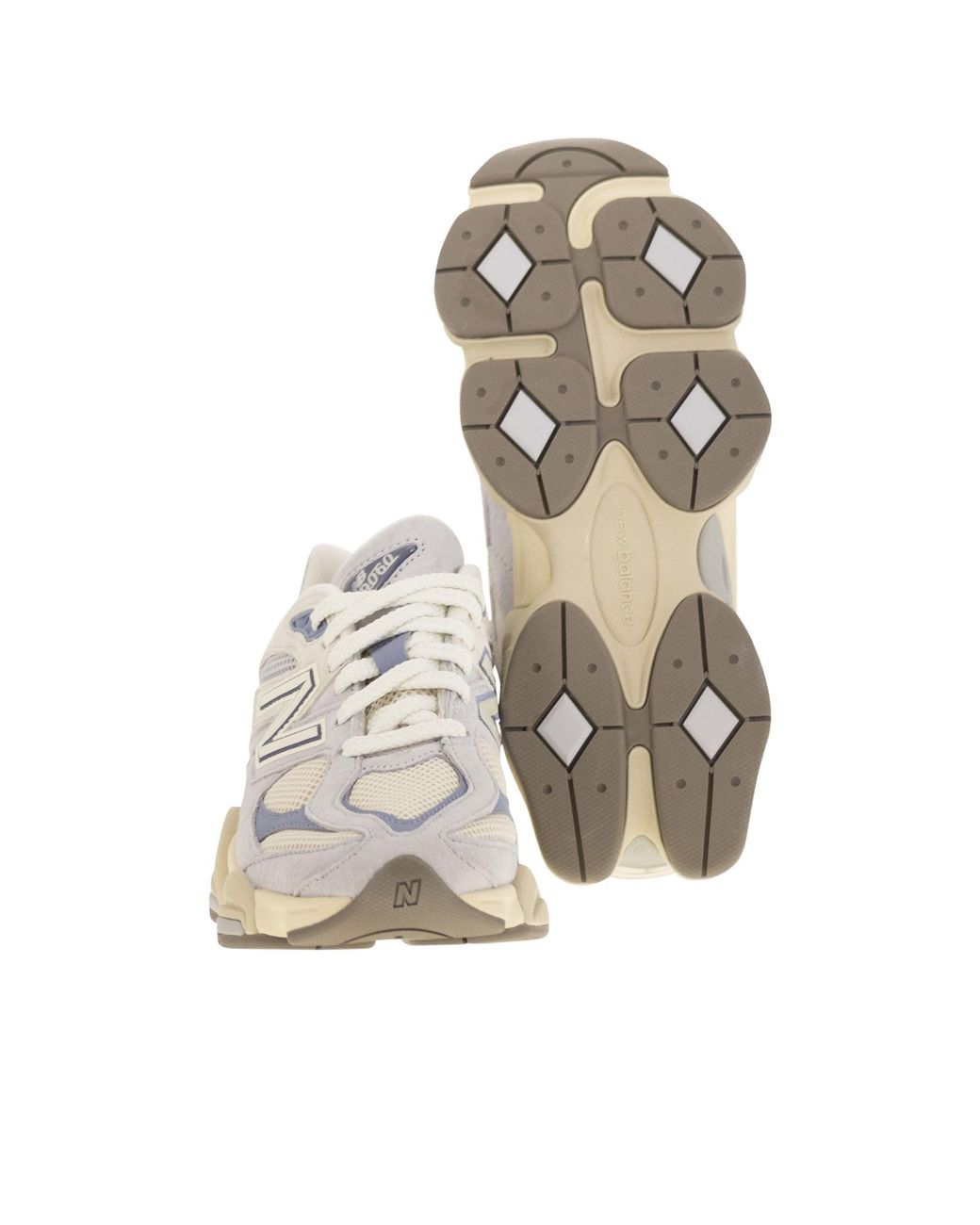 New Balance Gray 9060 Lace-Up Sneakers for men