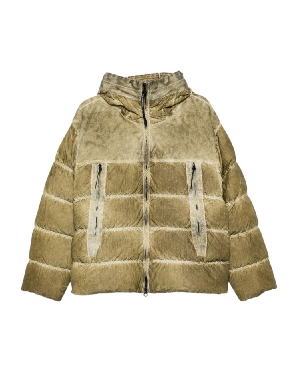 C P Company Green Goggle Hooded Padded Jacket for men
