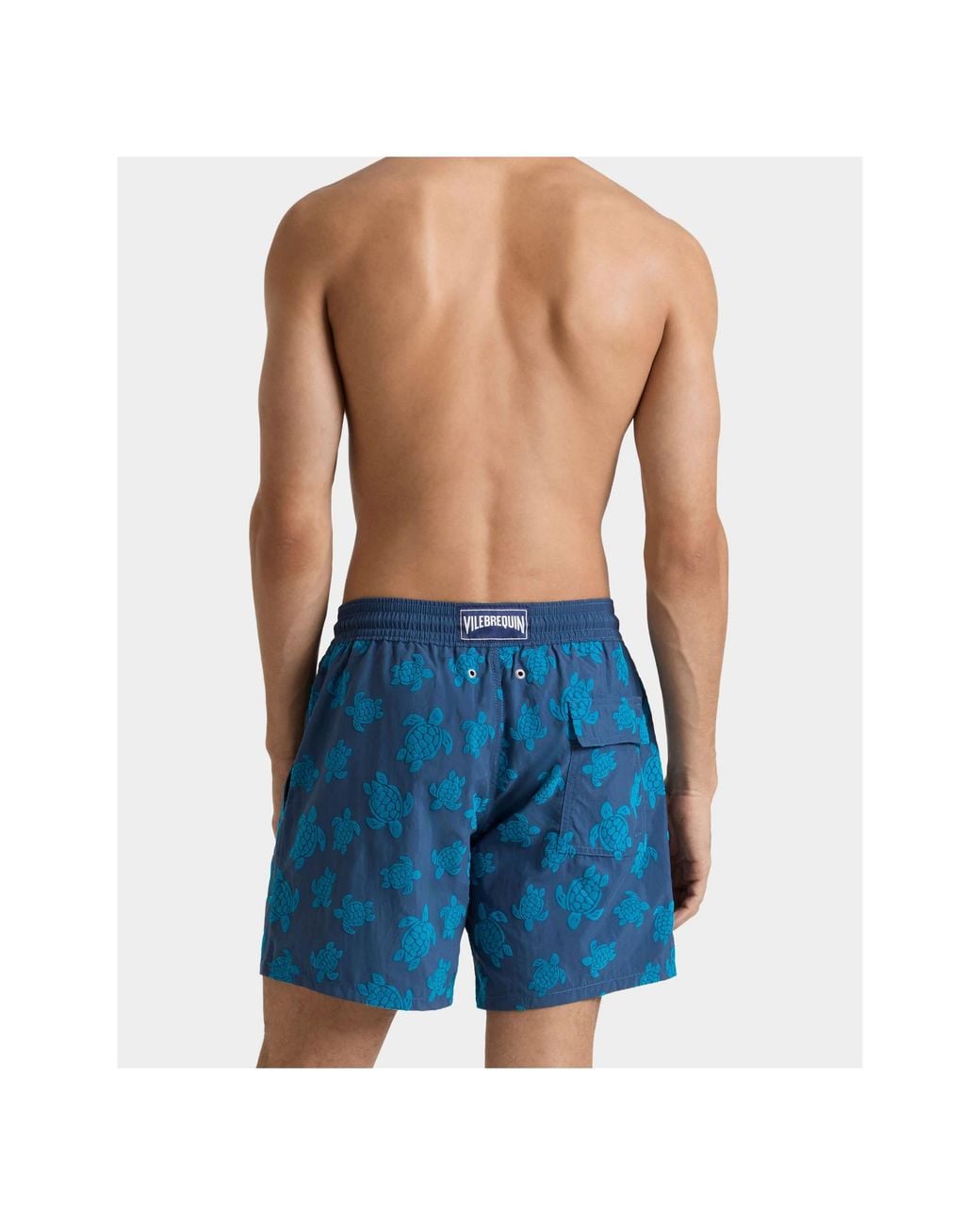Vilebrequin Blue Moorea Turtle-Print Swim Shorts for men