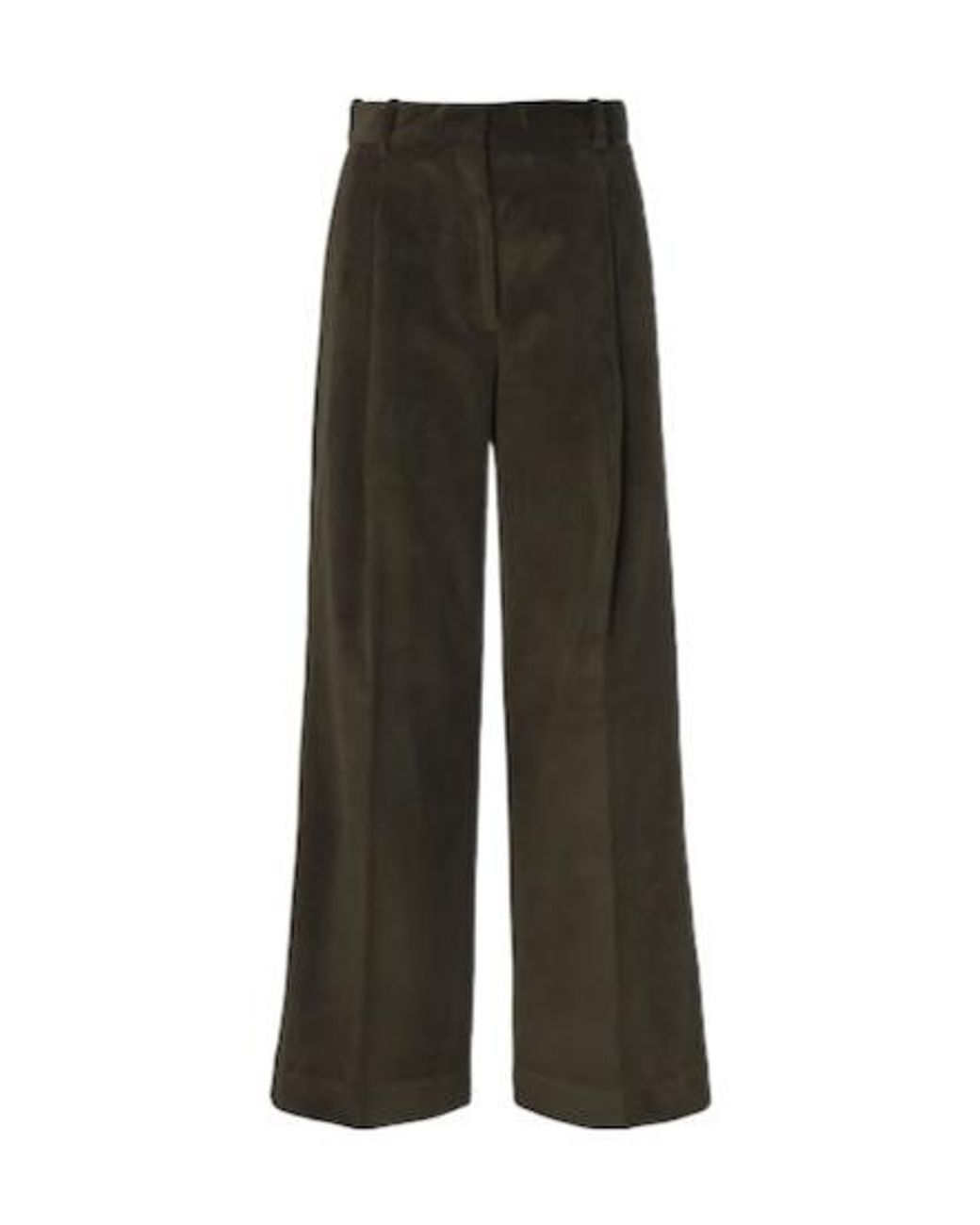 Rohe Gray Pleated Cotton Corduroy Wide-Leg Pants