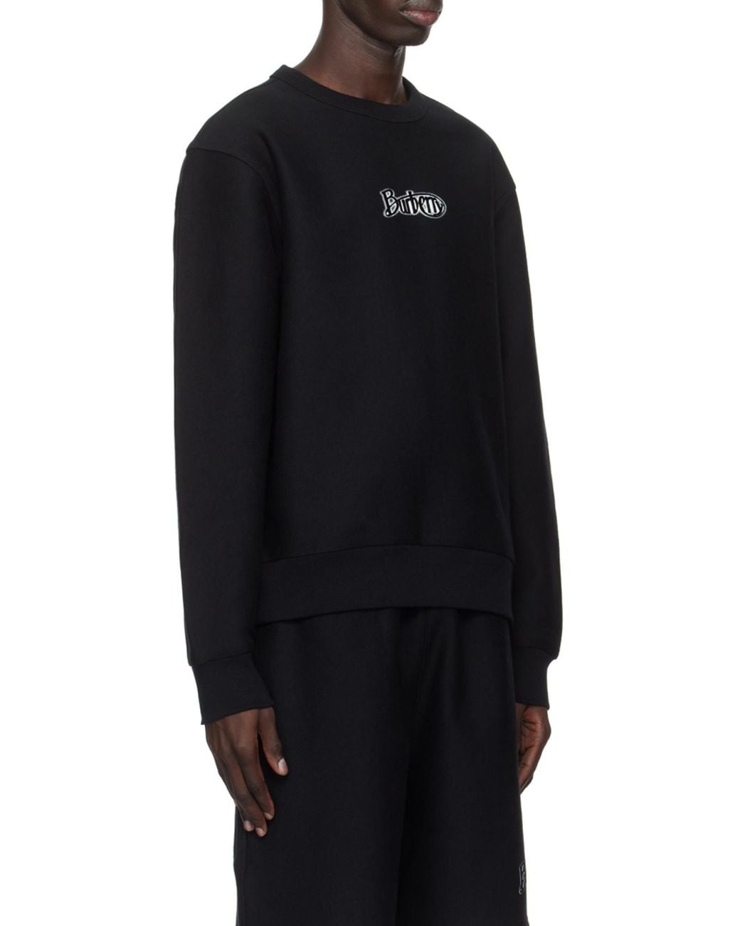Burberry Black Logo Printed Crewneck Sweatshirt for men