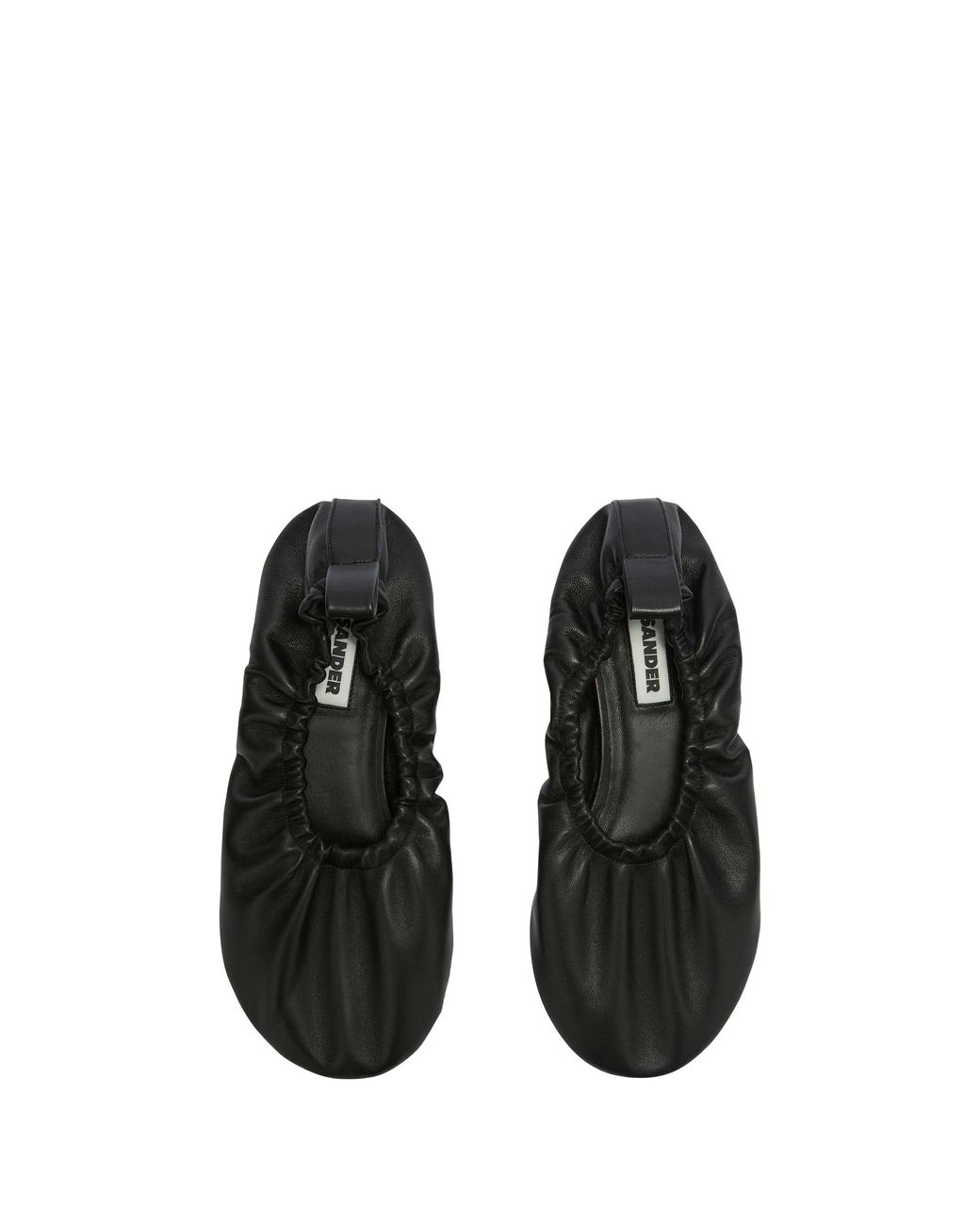 Jil Sander Black Gathered Detail Slip-On Flat Ballerinas
