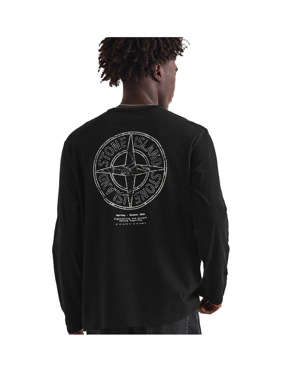 Stone Island Black Crew-Neck Long-Sleeve T-Shirt for men