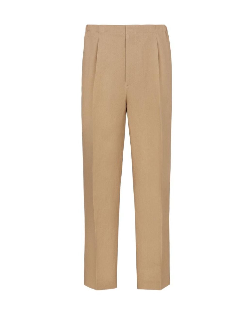 Fendi Natural Straight-Leg Tailored Trousers for men