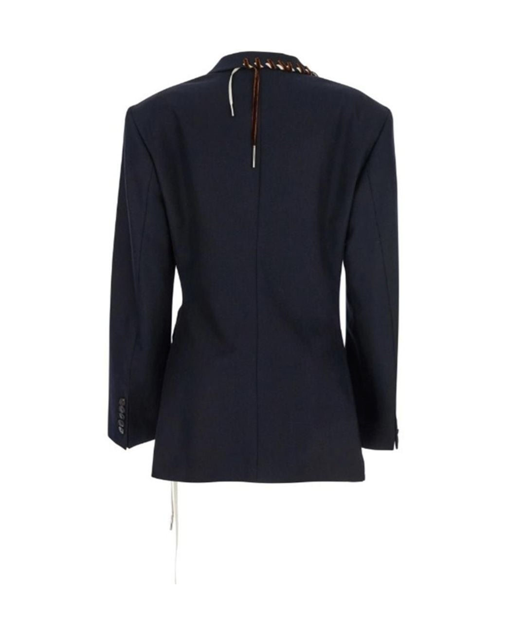 Dries Van Noten Blue Tie-Fastened Tailored Blazer