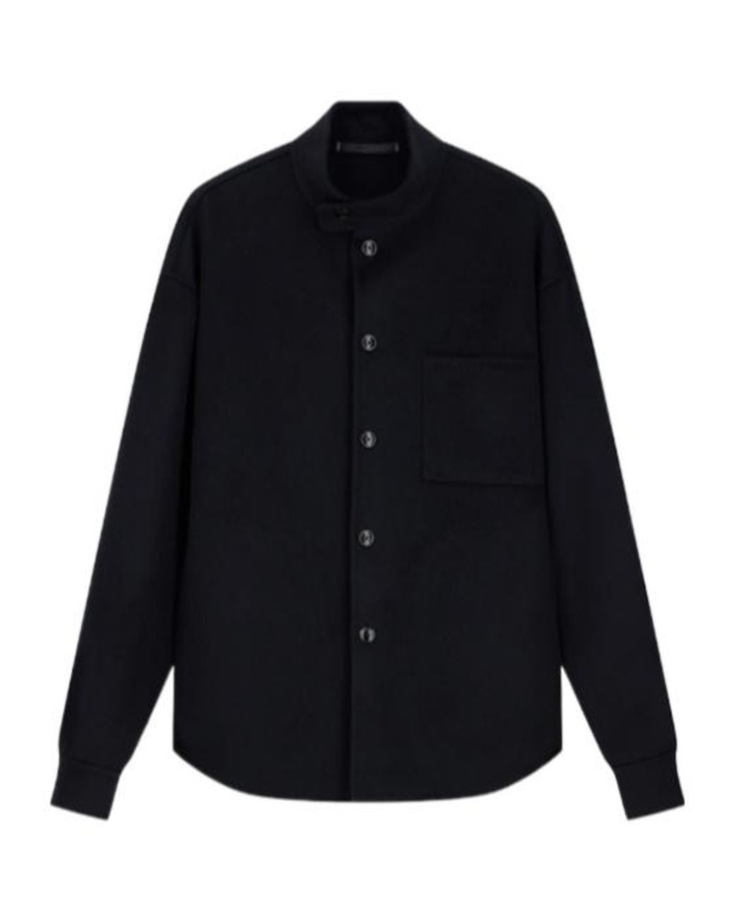 Giorgio Armani Blue Button-Up High Neck Jacket for men