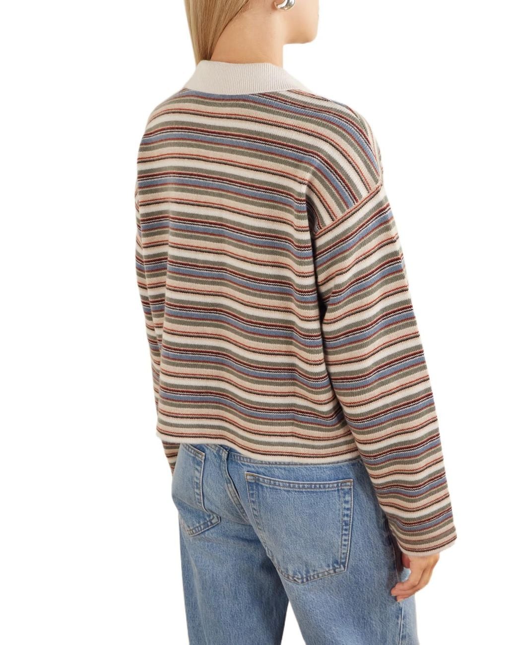 FRAME Multicolor Striped Polo Knitted Top