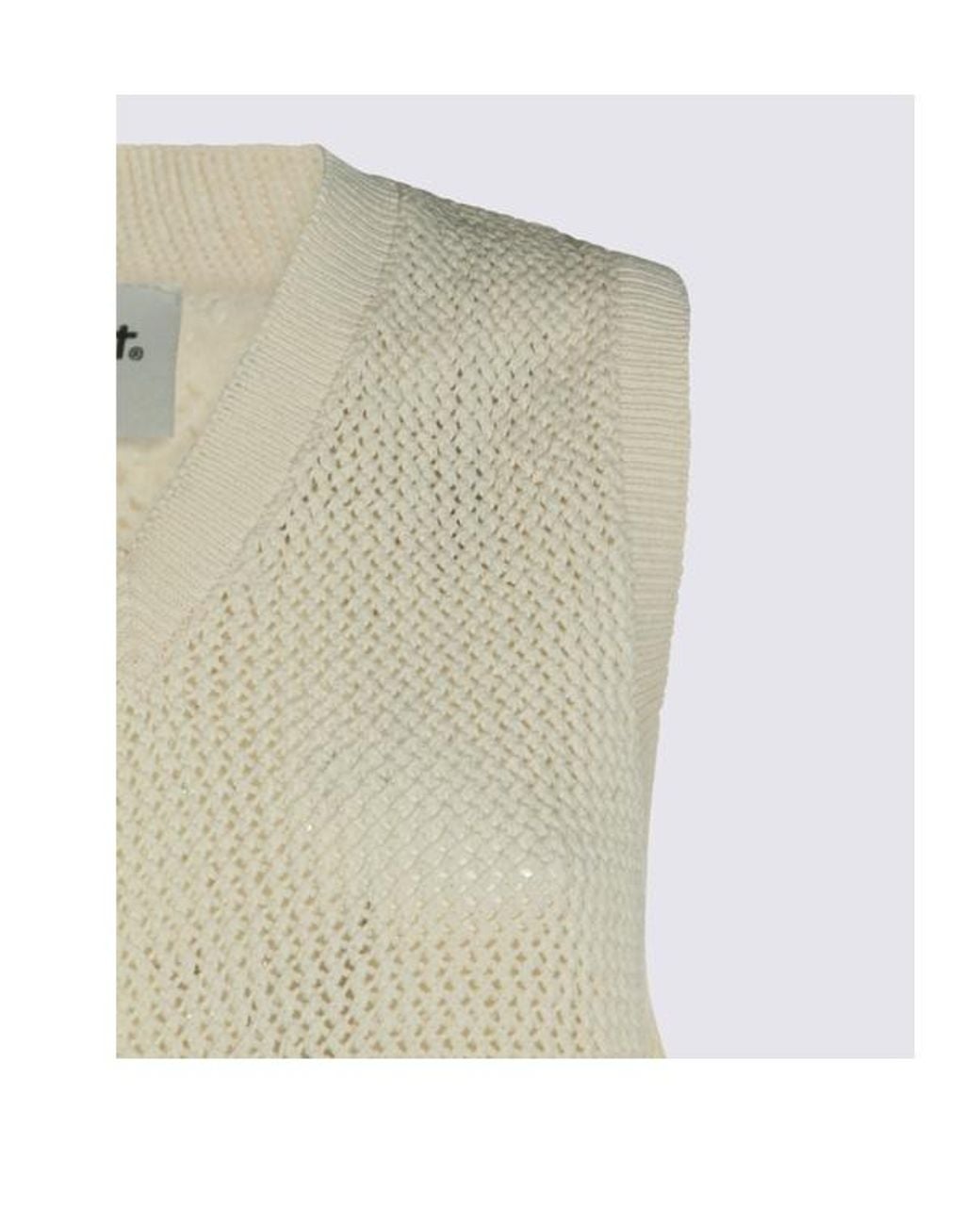 Carhartt Natural Open-Knit V-Neck Sweater
